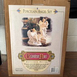 Grandeur Noel Hand Painted Porcelain Angel Set 2001 Collector's Edition - Picture 1 of 7