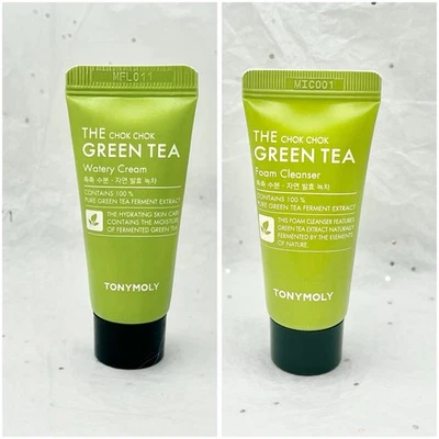 Tony Moly The Chok Chok Té Verde Crema Acuosa + Limpiador de Espuma Juego de Tamaño de Viaje Foto 1 de 4