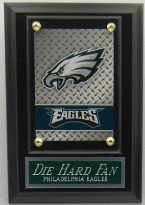DIE HARD FAN PHILADELPHIA EAGLES LOGOTIPO TARJETA PLACA PARA TU HOMBRE CUEVA DECORACIÓN DE PARED Foto 1 de 4
