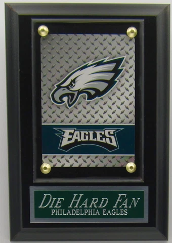 DIE HARD FAN PHILADELPHIA EAGLES LOGO CARD PLAQUE FOR YOUR MAN CAVE WALL DECOR Cover