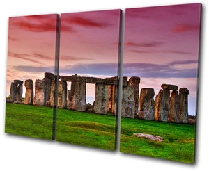 Landmarks Stonehenge Amesbury TREBLE LIENZO ARTE DE PARED impresión de imagen VA - Imagen 1 de 1