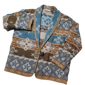 Flashback Jacke Damen Small Aztec Western Oversized Cowgirl Gobelin Jacquard " - Bild 1 von 6