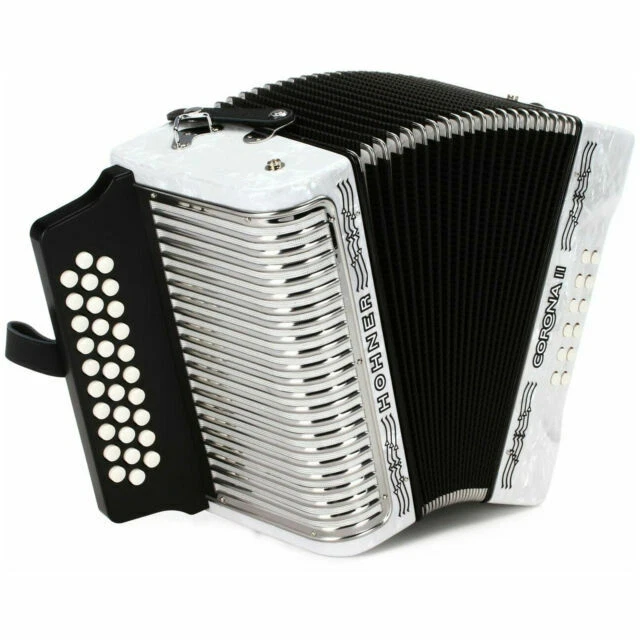 Hohner 3500FW Corona II F/Bb/EB Diatonic Accordion - White