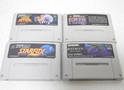 Nintendo SFC SNEC "4 games" Super Metroid/F-ZERO/BAT MAN/STAR FOX Free Shipping - Image 1 of 4