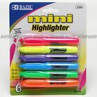 6 Mini HIGHLIGHTERS Neon Colored Chisel Tip Markers Fluorescent Hi Liter Pen C30