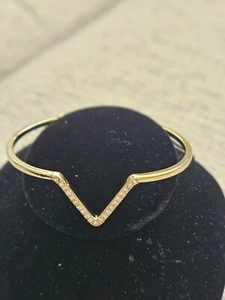 Victoria Secret Crystal V-shaped Cuff Gold Tone  - Picture 1 of 5