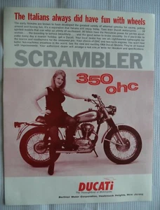 VINTAGE ORIGINAL DUCATI SCRAMBLER 250cc AND 350cc SPECS AND ADVERTISEMENT  - Picture 1 of 3