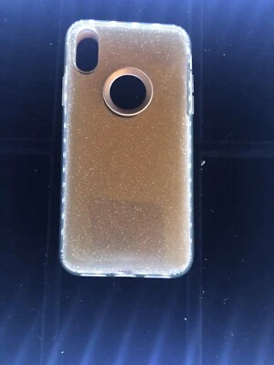 Cellairis Iphone X 金色透明亮片凝胶保护壳 — 第 1/4 张图片