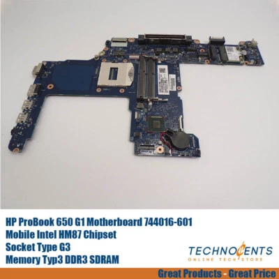 HP ProBook 650 G1 Genuine Laptop Intel Motherboard 744016-601 - Image 1 of 4