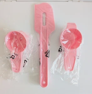 Tupperware 8" Paddle Spatula Scraper + Small Strainer & Funnel Pink New - Picture 1 of 1