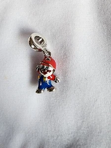 New sterling silver super Mario dangle charm for jewelry bracelet - Picture 1 of 5