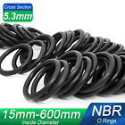 5.3mm Cross Section O-Ring Nitrile Rubber Oil Resistant Seals NBR 70 15-600mm ID