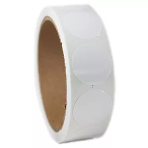 Pegatina circular blanca brillante - 1" de diámetro - 500 quilates - SL061F - Imagen 1 de 2