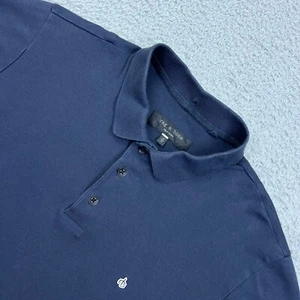 Rag & Bone Polo Shirt Mens M Navy Blue Casual Cotton Short Sleeve Collared Golf - Picture 1 of 13