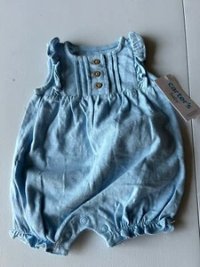 Carters Baby Girl Blue NB Knit Short Outfit New - Picture 1 of 6