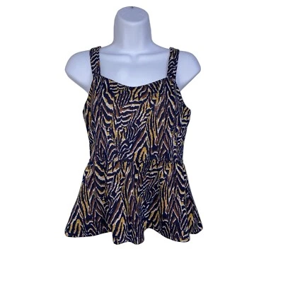 Regata Anthropologie feminina peplum estampa animal sem mangas casual tamanho XS - Imagem 1 de 4