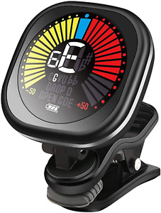 Guitar Tuner Rechargeable, Wegrower Clip On Tuner with LCD Color Display with