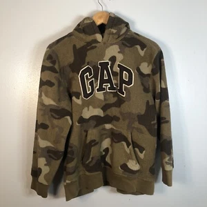 GAP KIDS Youth Size XXL 14-16 WARM COZY FUZZY Camo Fleece Hoodie Sweatshirt EUC - Picture 1 of 5