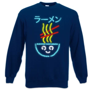 Hot Neon Noodles Sweatshirt Pullover Fun Ramen Japanese Japan Bowl Addiction - Picture 1 of 1