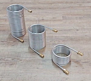 Spirale 2,5m - 10m Edelstahlrohr 8x1mm AISI 316L 1.4404 Innen-Ø 104mm 1/4" AG - Bild 1 von 24