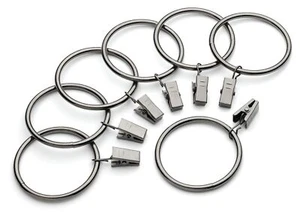 Metal Curtain Clip Rings 2 Inch Interior Diameter Set of 14 (Gunmetal) - Picture 1 of 1