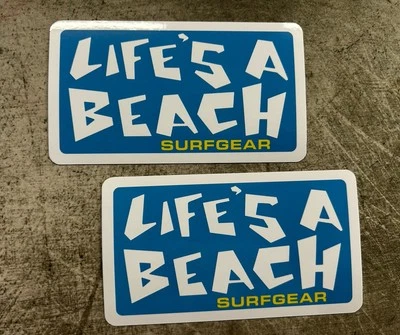 Life’s A Beach Stickers Rip Curl Vintage Surf Stickers T&C Volcom Rvca Badboy LA - Image 1 of 4
