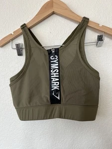 GymShark Zip Front Sport Bra Women’s Size:M Green - Bild 1 von 6