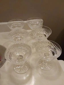 Lot of 6 Waterford Crystal Tramore Champagne/Sherbet Coupe Glasses 4 1/2" EXC - Picture 1 of 6