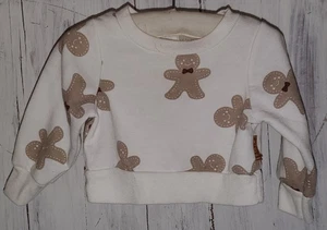 Lila & Jack weiß braun Lebkuchen Sweatshirt Shirt Größe 3-6 Monate *W25 - Bild 1 von 4