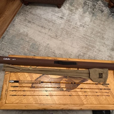 Vara de mosca de bambu vintage P D Malloch's of Perth 2 pontas, 9’ em estojo de tecido adequado - Imagem 1 de 4