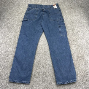 NEW Wrangler Authentics Carpenter Jeans Mens Size 36x32 Blue Denim Pants - Picture 1 of 11