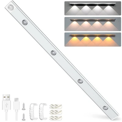 Lampe LED 60CM Rechargeable Armoire avec Détecteur de Mouvement – Installatio... - Photo 1/4