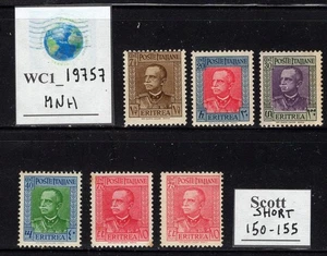 WC1_19757_BIS. ITAL.COL.:ERITREA. 1931 KING VE III short set. Sc. 150-155. MNH - Picture 1 of 1