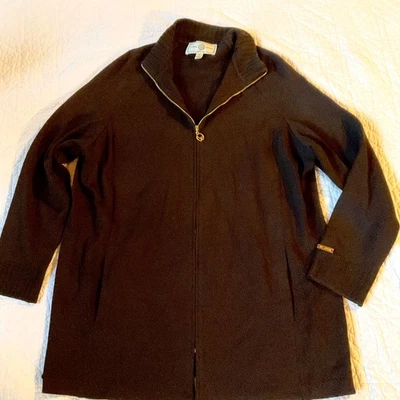 CHAQUETA St.John Sport by Marie Gris Mujer Talla M L Marrón Punto Cremallera Foto 1 de 4
