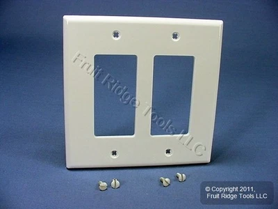 Cubierta de placa de pared intermedia de nailon irrompible Leviton PJ262-W blanca 2 velocidades Decora GFI Foto 1 de 4