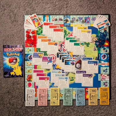 Complete Monopoly 1999 Nintendo Pokemon Pewter Pieces Collector Edition Board - Image 1 of 4