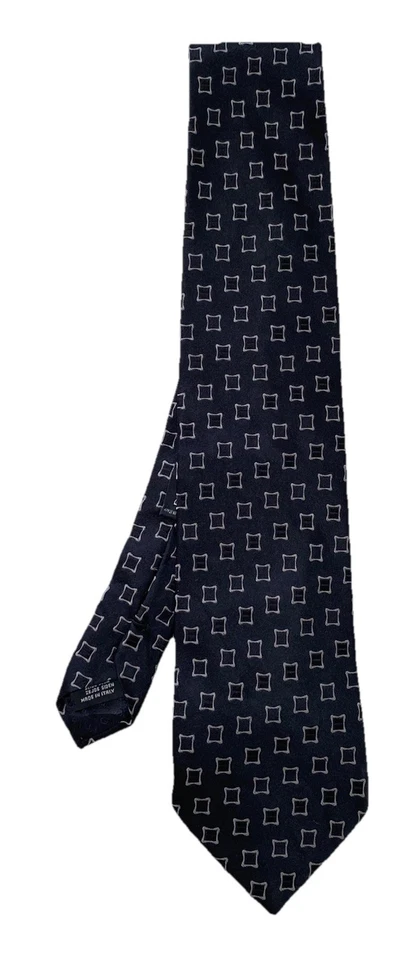 Dolce Gabbana Black Silk Men’s Tie Geometric Pattern Made In Italy  - Image 1 of 4
