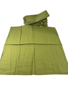 Lot 12 Solid Green Cotton Table Napkins 19" Square Fall Thanksgiving Christmas - Picture 1 of 4