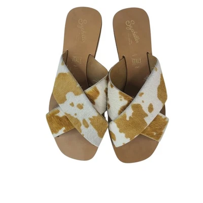 Seychelles Total Relaxation Animal Print Cow Fur Leather  Sandals Size 8 - Image 1 of 4