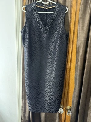 Maxi Vestido Dana Buchman Sin Mangas Leopardo Rayón Mujer Talla 10 Escote Joya Foto 1 de 4