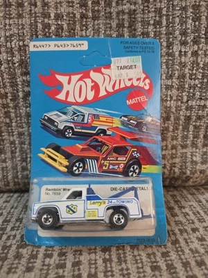 老式 1979 年风火轮白色 Ramblin' Wrecker 压铸 7659 号蓝卡,全新未拆封! — 第 1/4 张图片