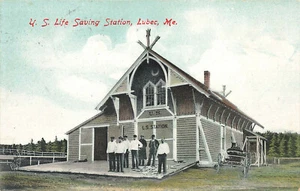 Lubec Me Stati Uniti Life Risparmio Stazione Cartolina - Picture 1 of 2
