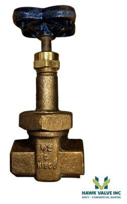 1/2" Bronze 200#/400# FNPT Rising Stem NIBCO Gate Valve T-154-A - Image 1 of 4