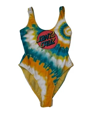 Купальный костюм цельный женский Santa Cruz большой галстук краситель желтый логотип купальный костюм - Изображение 1 из 4