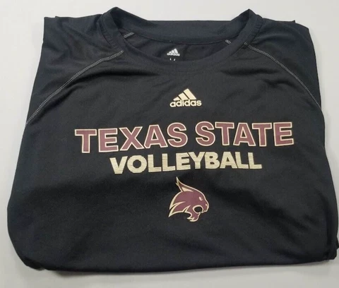 Texas State Bobcats adidas Climalite Short Sleeve Shirt Men's Black Volleyball M Cover