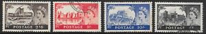 GB Queen Elizabeth II Stamps Pre Decimal Castles x 4 Unchecked r14035