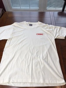 single stitch vintage t shirt Orbit Satellite TV Size Large Made in USA Ivory - Picture 1 of 11