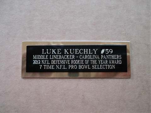 Luke Kuechly Football Card Carolina Panthers Card Plaque Nameplate 1" X 3" Cover