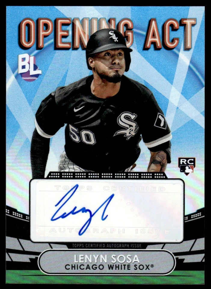 2023 Topps Big League Opening Act Auto Blue Foil Lenyn Sosa Auto Chicago White - Image 1 of 2