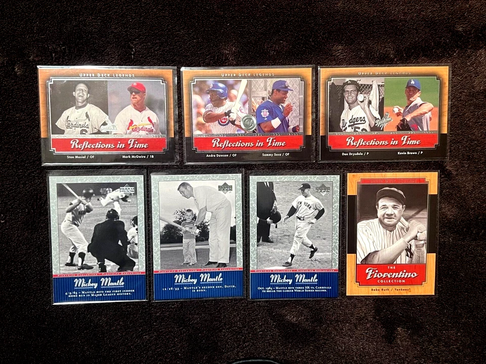 Lote HOF (7 cartas) Ruth, Mantle, Drysdale, Musial, Dawson etc. quase perfeito+ - Imagem 1 de 4